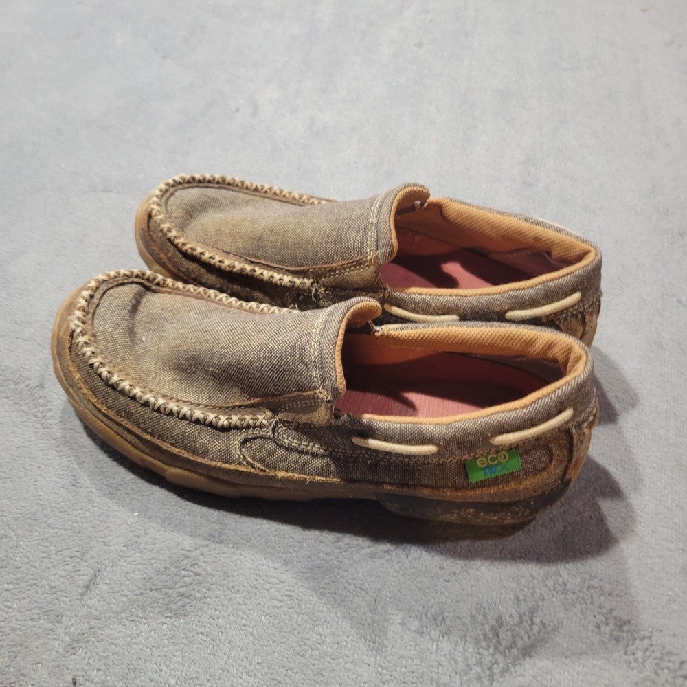 Twisted X Loafers Mens 7.5 Brown ecoTWX MDMS011 Driving Moc Sustainable‎ Casual